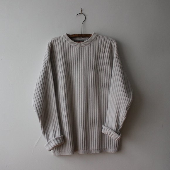 West Bay Other - West Bay Ribbed Beige/Gray Sweater XL